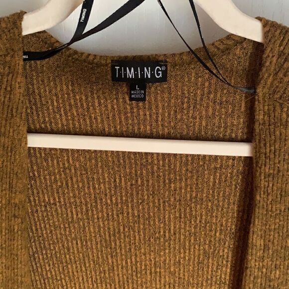 New Timing long pumpkin spice brown cardigan - Picture 2 of 6